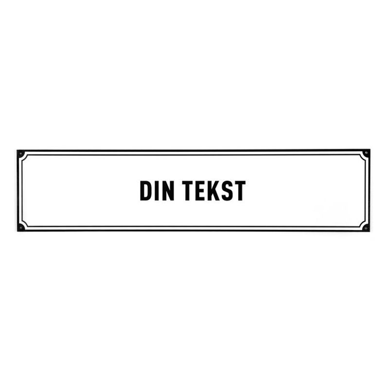 Gateskilt svart 14x60 cm