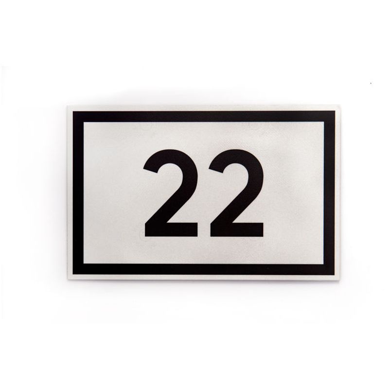 Husnummer på tilvisningsskilt -  dobbeltsidig  16x25 cm