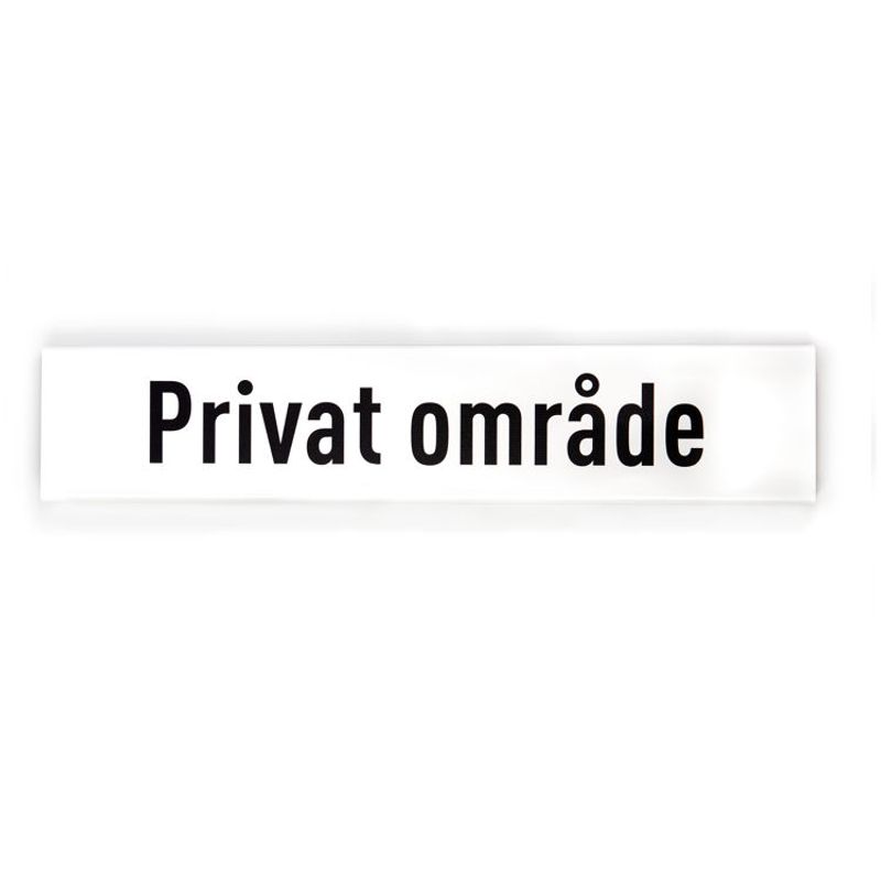 Privat område -for stolpe 10x50 cm