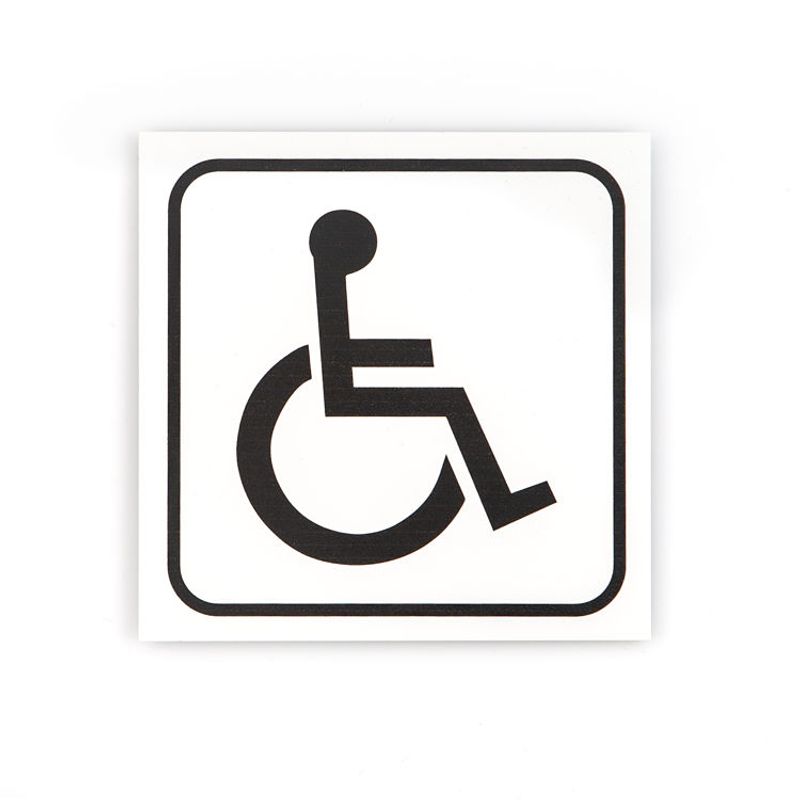 Toalettskilt bevegelseshemmede 10x10 cm.