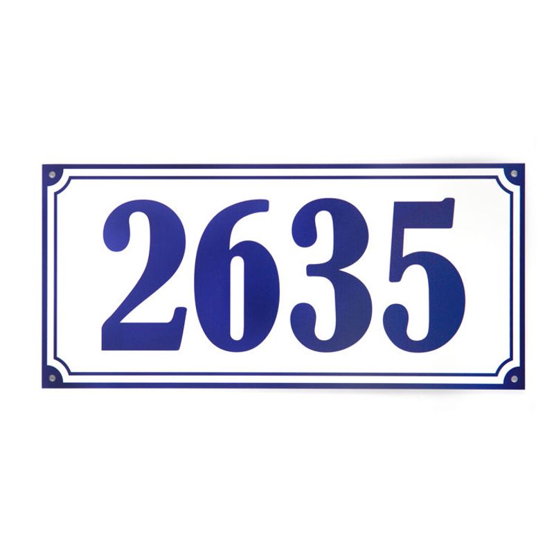 Husnummer blå  14x30 cm.