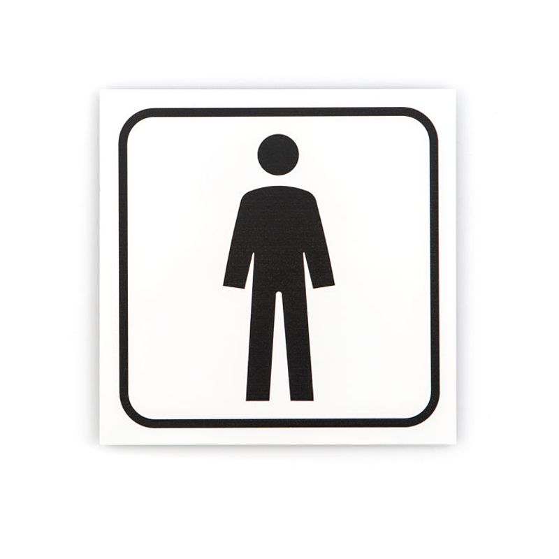 Toalettskilt mann 10x10 cm.
