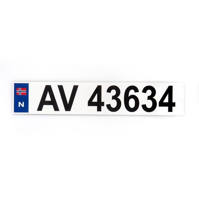 Hovedbilde Ekstra bilskilt hvit alu blått felt passer ...