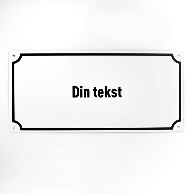Husnummer 14x30 cm - Hvit plate