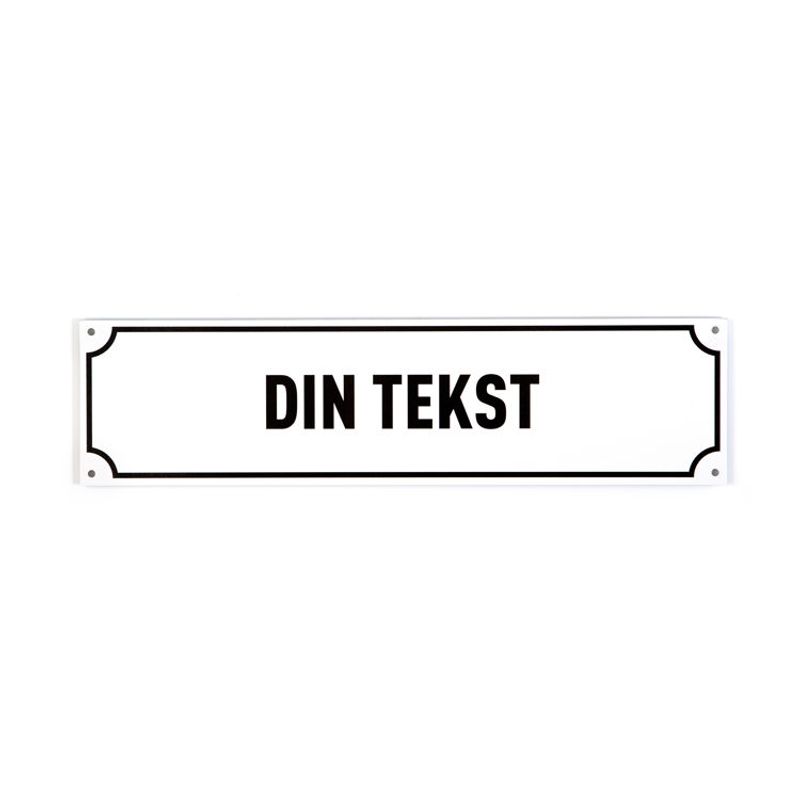 Gateskilt innsvinget ramme 9x35 cm