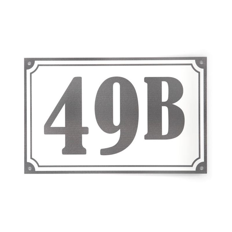 Husnummer grå  14x22 cm.