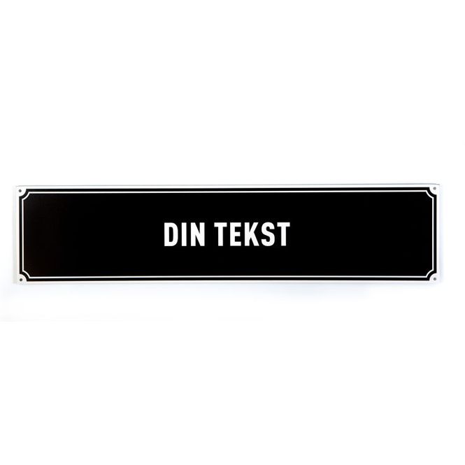 Hovedbilde Gateskilt svart bunn 14x60 cm