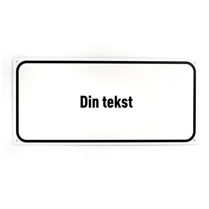 Husnummer 14x30 cm - Hvit plate